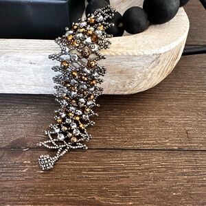 Elegant Silver and Gold Beaded Bracelet